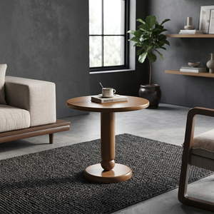Modern Round Wood Coffee <b>Table</b> Minimalist Design Living Room Furniture Handmade <b>Side</b> <b>Table</b> - Product Image 4