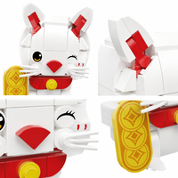 Ensemble de blocs de construction Chat Blanc, jouet de construction STEM, briques éducatives DIY, kit de modèle d'animal de compagnie, cadeau pour enfants de 6 ans et plus