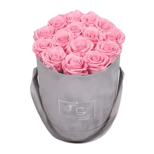 Wholesale Rose Box Round Hat Velvet Flower Boxes For Mother's Day
