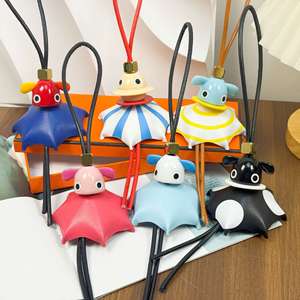 Cute Animal Umbrella Leather Keychain Creative Cartoon Bag Pendant Lightweight Key Ring Unique Gift for Kids Adults Gift <b>Box</b> - Product Image 1