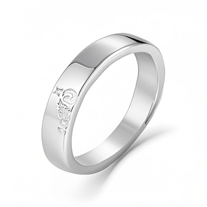 Bagues de fiançailles bague ronde brillante bague en argent 925 plaqué or sculpture gratuite bague pour hommes et femmes personnalisation du nom - Product Image 4