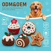 Jouet en peluche personnalisé pour chien, motif animal de Noël, avec couineur, jouet à mâcher doux et rembourré pour la vente en gros OEM/ODM, collections saisonnières pour marques d'animaux de compagnie