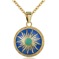 Merryshine d'or de conception moderne rouge soleil femmes carillon ange cage appelant collier