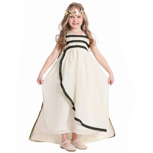 Elegante Conjunto de Vestidos Griegos para Madre e <span class=keywords><strong>Hija</strong></span>, Color Marfil con Ribete Negro, Vestidos de Princesa, Trajes Familiares a Juego para Bodas, Vestido de Dama de Honor - Product Image 2