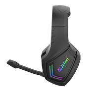 Headset Gaming Wired PJT-DEP2455 Hitam RGB dengan Lampu LED, Indikator Baterai, Peredam Kebisingan & Tahan Air IPX-4 untuk Perjalanan