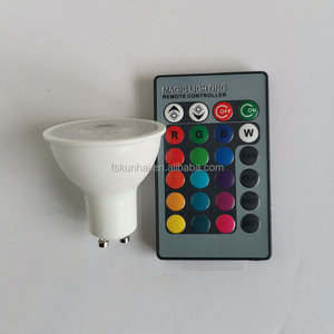 Focos LED de colores <span class=keywords><strong>RGB</strong></span> <span class=keywords><strong>MR16</strong></span> GU10, 3W, 5W, 16 colores, control remoto inteligente, KH-RBG-CS50 - Product Image 2