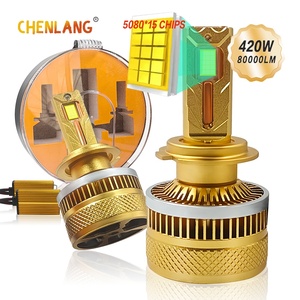 נורות לד לרכב Chenlang איכותיות 420W 40000LM שישה צינורות נחושת סופר בהירות H3 H4 H11 H1 H13 9005 9006 קנבס H7 פנסי חזית - Product Image 1
