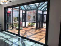 Porte coulissante en aluminium pour balcon, porte extérieure de patio, fenêtre à double vitrage, insonorisée
