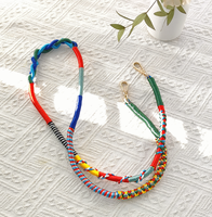 Cuerda de nailon roja y azul Color soñador Esquema de seda coreana Diseño antipérdida Decoración de teléfono móvil Cuerda colgante Antirrobo