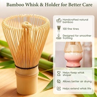 Ensemble de fouets à matcha, ensemble de matcha en céramique, fouet en bambou (Chasen), kit de matcha 6 pièces, comprend tout ce dont vous avez besoin pour préparer le matcha