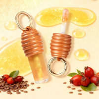 Base de gloss à lèvres personnalisable avec logo, changeant de couleur, formule transparente repulpante non collante, fixation pour chaîne cosmétique
