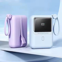 Chargeurs portables de haute qualité, nouveau design, charge rapide, mini chargeurs portables 10000mAh avec câble intégré