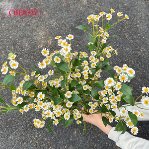 DC189 Flores Artificiales <span class=keywords><strong>de</strong></span> Camomila <span class=keywords><strong>de</strong></span> Tallo Largo, Margaritas <span class=keywords><strong>de</strong></span> <span class=keywords><strong>Seda</strong></span>, Flores Falsas para Decoración del Hogar y Bodas - Product Image 1