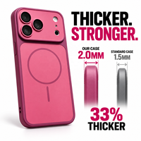 Étui hybride TPU PC plus épais de 2,0 mm, aimant 1500GS, film de protection d'écran HD transparent, revêtement antidérapant mat pour une protection quotidienne contre les chutes