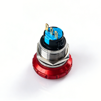 Boutons-poussoirs d'arrêt d'urgence momentanés 22mm 1NO1NC Rouge Laiton Aluminium 24VAC 3A IP40 Contrôle Industriel