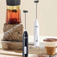Batidora de Mano Portátil Recargable Al Por Mayor, Batidor Eléctrico para Café, Espumador de Leche, Batidor de Huevos, Utensilio de Cocina de Metal para Crear Espuma