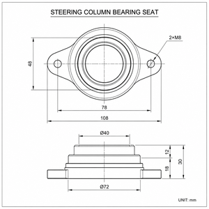 Boîtier de roulement de colonne de direction en acier inoxydable pour karting et pièces de kart de course, usinage CNC, électroérosion à fil, OEM personnalisé 3/4/5 pour - Product Image 3