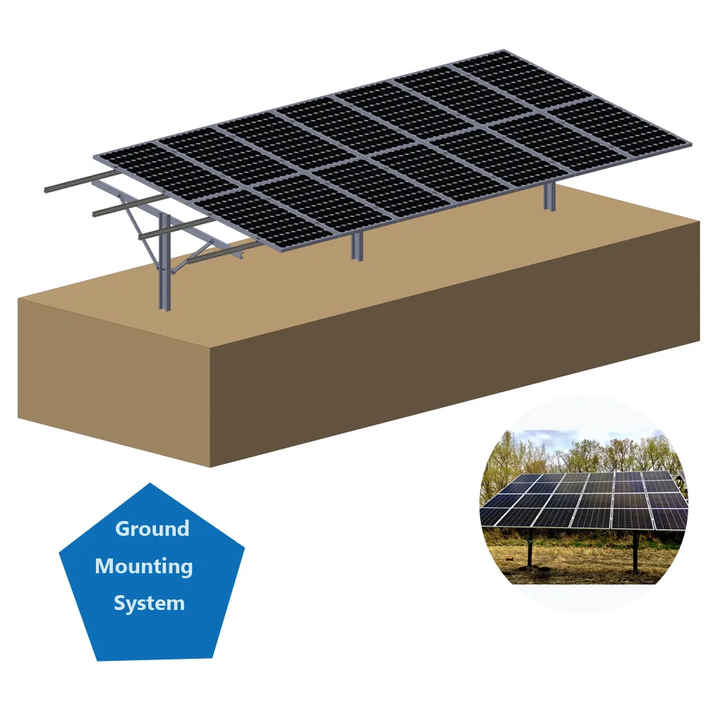 3MW pannello solare PV staffe struttura in acciaio solare a terra sistema di montaggio per pannello solare Rack sistema di staffa fotovoltaico