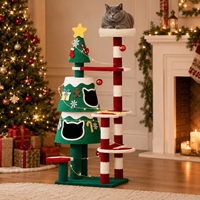 Arbre à chat de Noël personnalisé, tour multi-chats pour maison, griffoir en corde de sisal, double maison pour chat, décoration de Noël DIY, OEM ODM