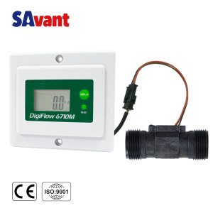 SAVANT DigiFlow 6710M-66TM 3/4"BSP Compteur totalisateur et débitmètre d'eau monté sur panneau 110V-220V Suivi du débit - Product Image 1
