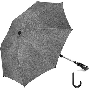 Parasol pour poussette pour bébé, parapluie universel avec pince, protection UV réglable à 360 degrés pour poussette - Product Image 5