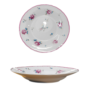 Piatto fondo in porcellana bianca con decorazioni floreali, diametro [specificare il diametro]. 24 cm - Product Image 1