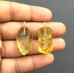 Argent Sterling 92.5 2 Pièces Beau Pendentif à Charme Fait Main Quartz Citron Naturel Pierre Précieuse Non Traité Brut - Product Image 5