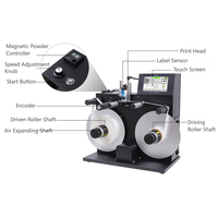 Machine de rembobinage d'étiquettes industrielle de bureau avec codeur à jet d'encre intégré pour papier, plastique et film