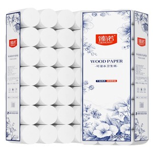 Papel Higiénico Zhennuo Wood Paper 3000g, Rollo Jumbo, Suave, Uso en Seco y Húmedo, Paquete Familiar - Product Image 1