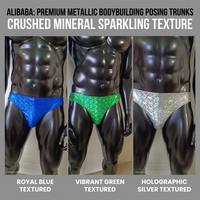 Herren Glitzer-Texturierte Bodybuilding-Posing-Shorts IFBB Pro Bodybuilder Wettkampf-Shorts Schnelltrocknende Sportunterhose