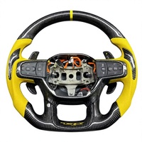 Volant en fibre de carbone personnalisé avec emplacements pour palettes de changement de vitesse pour accessoires Dodge Ram 1500 2500 TRX Limited
