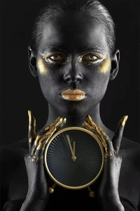 Horloge murale personnalisée chaude femmes africaines noires affiche abstraite impression maison luxe peinture murale décorative - Product Image 5