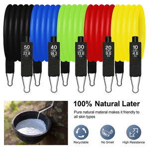 11pcs Resistance <b>Bands</b> Set Latex <b>Workout</b> <b>Bands</b> Home Gym Exercise Fitness Resistance <b>Bands</b> with Handles Custom Logo OEM - Product Image 2