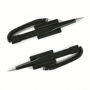 Bolígrafo de tubo al por mayor con logotipo personalizado, bolígrafo de seguridad con espiral para mostrador de hotel, soporte de escritorio negro para bolígrafos - Product Image 3