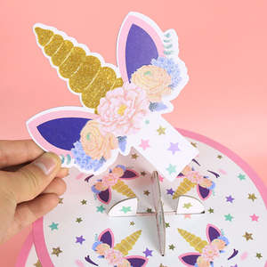 3 Layer Cake Stand <strong>Unicorn</strong> Mermaid Paper Wedding Birthday Children <strong>Party</strong> <strong>Supplies</strong> Disposable Cake Stand Display Stand - Product Image 3