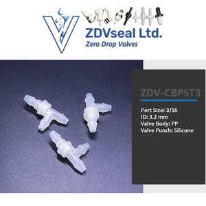 ZDVseal 1/16 Mini vannes à bec de canard pour ozone PVDF corps EPDM Core vannes réductrices de pression de travail réglables - Product Image 5
