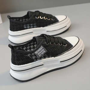LYKU ZY5706 2026 New Mesh Women's Lace-up Round Head Summer Breathable Thick Sole Walking Casual Shoes Popular Versatile - Product Image 2