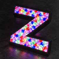 Lettres LED scintillantes style luxe, lettres dorées, lettres diamant, logo personnalisé LED pour entreprise
