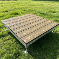 Planches de terrasse en WPC de première génération, grain de bois naturel, grain de teck, grain de noyer, préfabriquées, pour usage extérieur