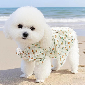 Jupe pour chien de compagnie, motif champignon imprimé, boutons-pression, robe mignonne pour petits chiens, Teddy Bichon, tenue de printemps - Product Image 2