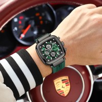 Montre pour homme Poedagar 849 de luxe, boîtier carré de grande taille, chronographe à quartz, bracelet en silicone, lumineuse, étanche, directement de l'usine
