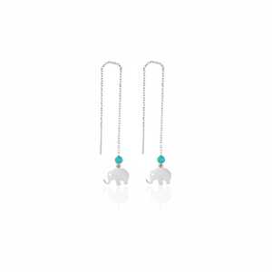 Azuris 925 Sterling Silver 10 cm <b>Elephant</b> Fine Stud Earrings Luxurious Jewelry for Women Turkey - Product Image 2