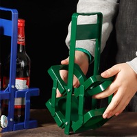 Lot de 2 présentoirs de bar colorés réutilisables Porte-bouteille de bière en plastique portable Panier à bière Porte-bouteille de vin