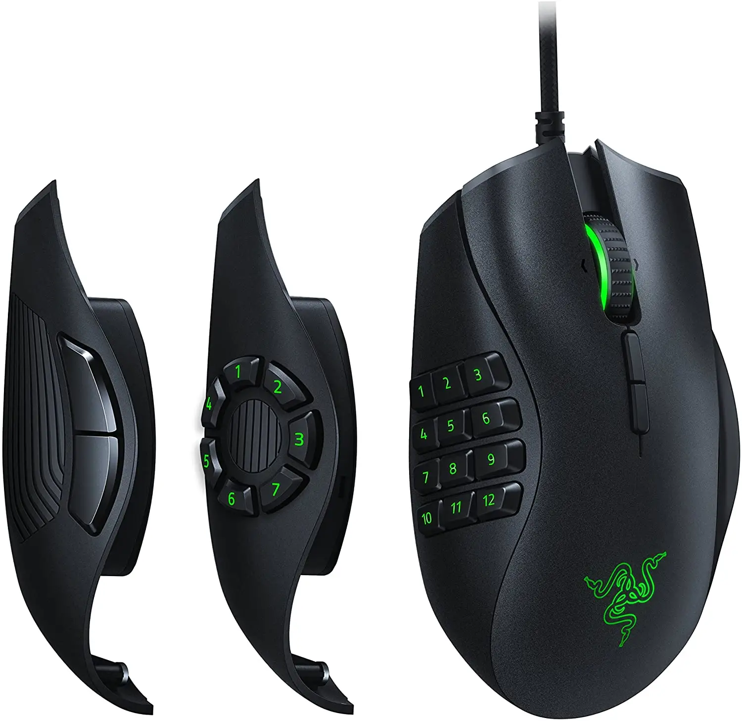 Оригинальная Черная эргономичная Проводная игровая мышь Razer Naga Trinity с регулируемым переключателем для правшей