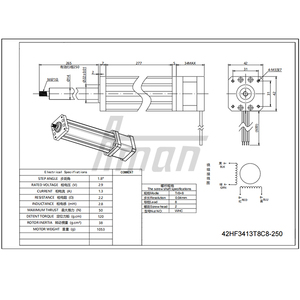 42HF3413T8C8-250 Nema 17 <b>Stepper</b> <b>Motor</b> Hybrid Electric Telescopic Cylinder 2-Phase 2.9V Semiconductor Equipment Valve <b>Control</b> - Product Image 3
