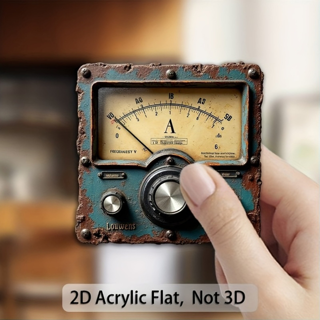 1pc 2D Flat Vintage Refrigerator Magnet, Made of Acrylic Material, with Retro Analog Dial Design, Suitable for Refrigerators