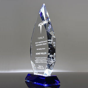 10 "Diamond <span class=keywords><strong>Crystal</strong></span> 3D Clear Lasering Premios corporativos Premios de reconocimiento Premios deportivos con base de pedestal azul como regalo de recuerdo - Product Image 5
