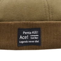 OEM Venta al por mayor Otoño Invierno Moda Retro Pana Cálido Top redondo al aire libre sin ala Gorros sin ala Sombreros para hombres