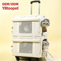 Sac de transport pour animaux de compagnie à double couche, forme de bus, grand espace, maille ventilée, avec poignée rétractable en aluminium