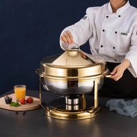 Nouvel Ensemble Chauffant de Luxe « Dubai Gold » pour Buffet Professionnel, Réchaud Suspendu Décoratif pour Plats Gourmands